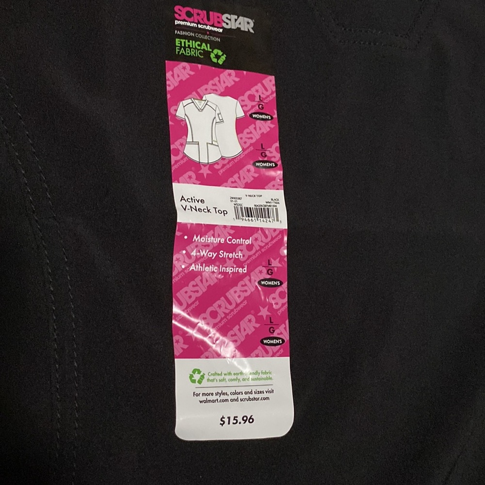 NWT Scrubstar Women's Seasonal Solid Contrast V-Neck Scrub Top - Picture 10 of 10